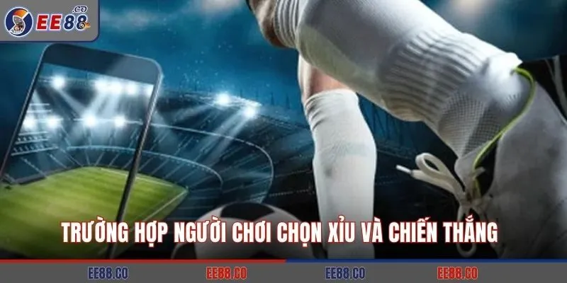 Trường hợp người chơi chọn Xỉu và chiến thắng